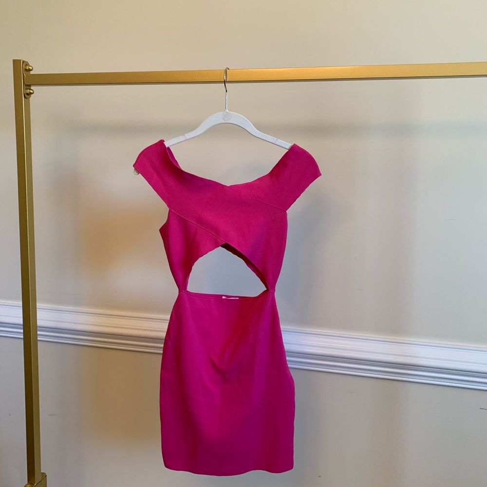 Superdown pink cutout dress